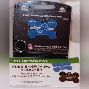 GoTags Personalized Detroit Lions Dog Tag & Voucher For FREE ENGRAVING SERVICES